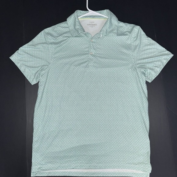 J.CREW Other - Men's Medium J.CREW Performance Polo Shirt Light Green White Short Sleeve